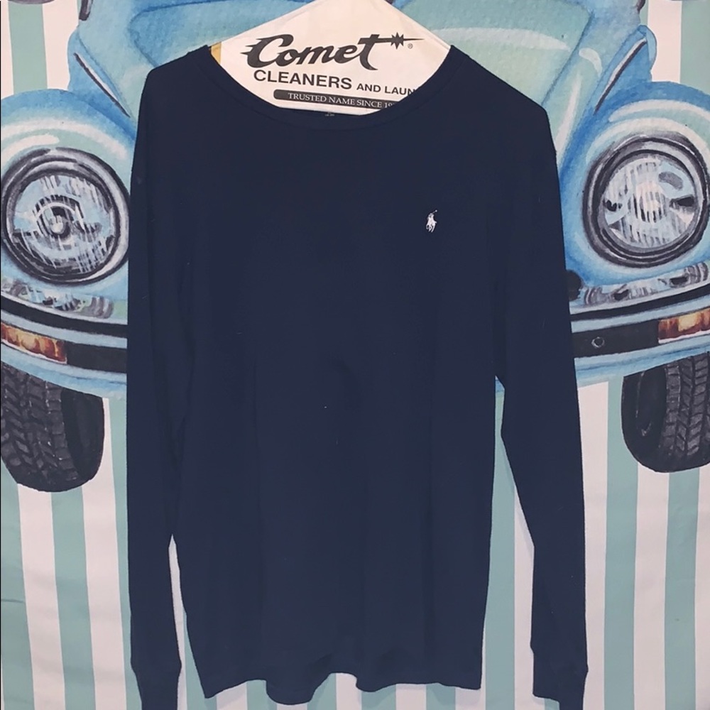 Size XL IN KIDS! Long sleeve navy blue Polo!